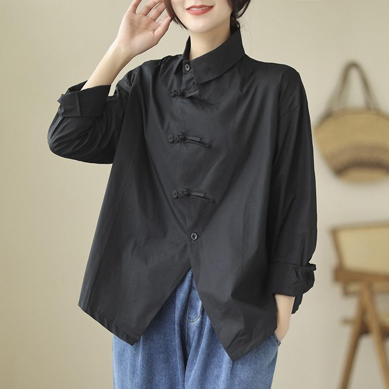 long sleeve plus size vintage shirts & blouses for blouse Casual loose spring autumn tops women button up shirt
