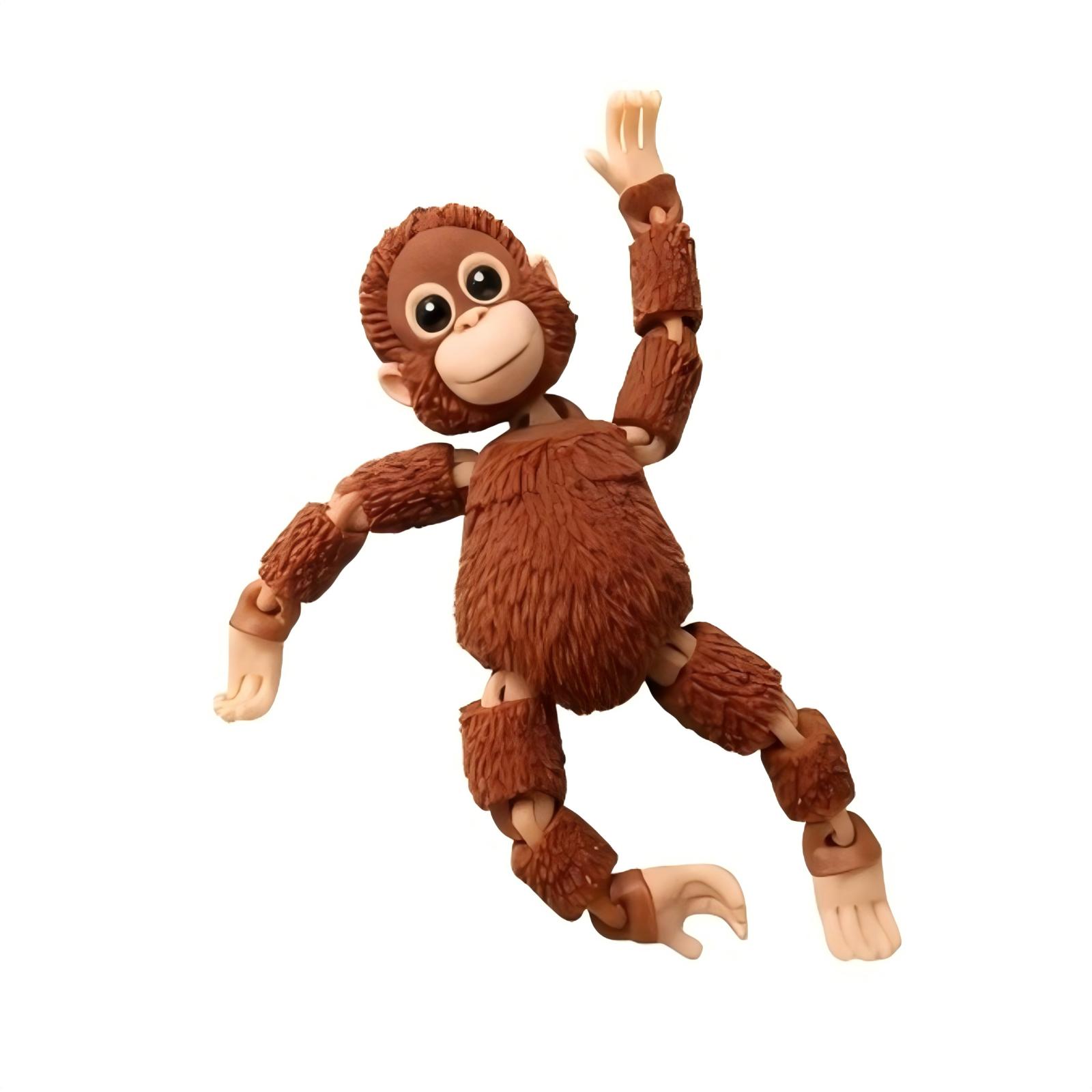 Articulated Monkey Figurine Collectible Poseable Animal Model Toy for Display and Decoration with Multiple Joint Movements and Realistic Texture One Size