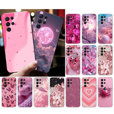 Pink Aesthtic Phone Case For Samsung Galaxy S25 S24 S23 S22 S21 Ultra S24 S23 S22 S21 S25 Plus S24 S25 FE