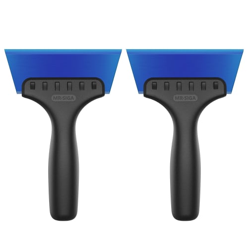 MR.SIGA Window Cleaning Mini Squeegee with Built-in Ice Ripper (Pack of 2) 2-in-1 Car Mini Squeegee for Defrosting and Film Application