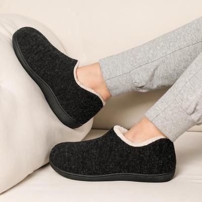 Modische Comwarm Winter Damen Indoor Loafer Hausschuhe mit Memory-Schaumstoff Damen Hauschuhe mit geschlossener Ferse und rutschfester Gummisohle