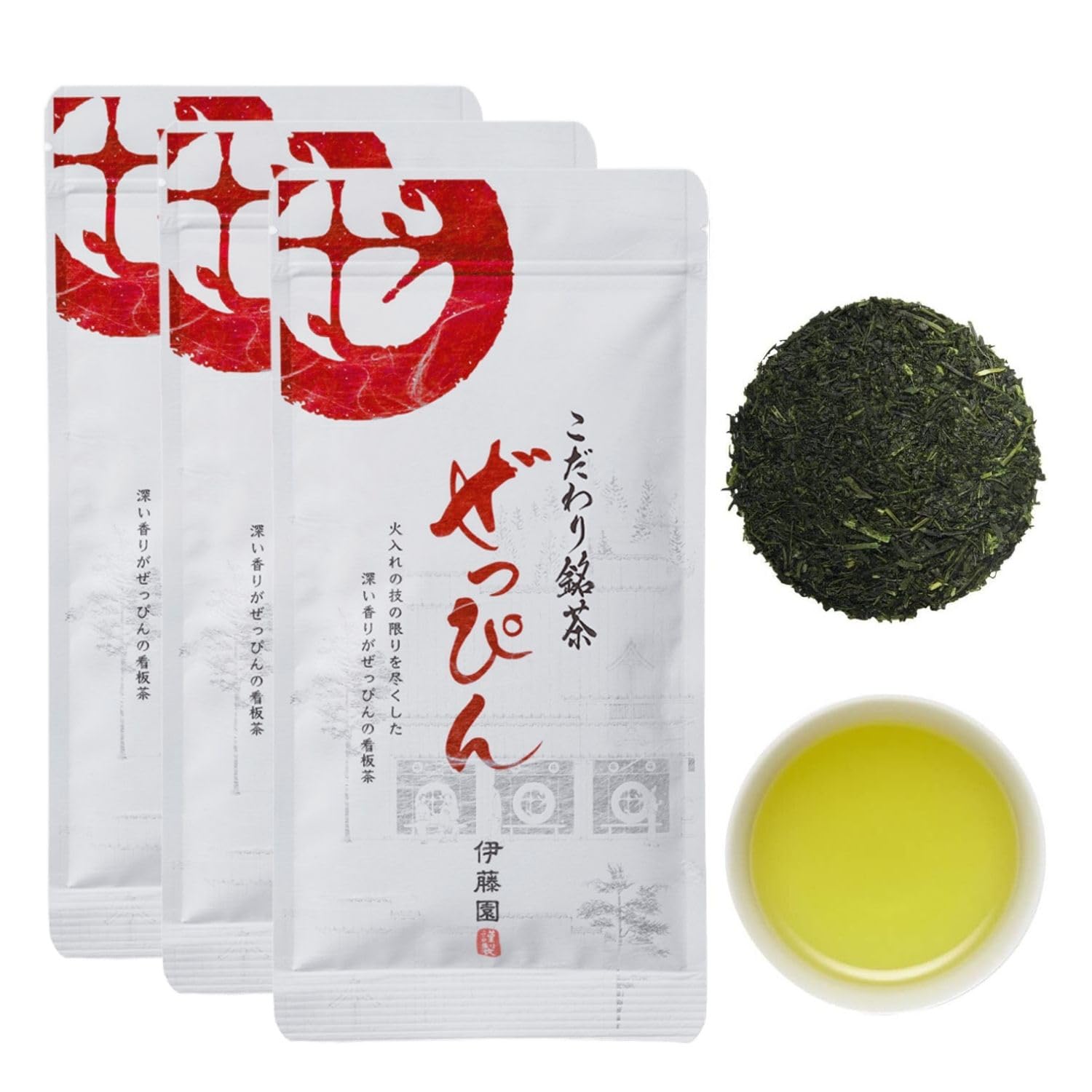 Specialty Store Zeppin Green Tea 80g x 3 Sencha Tea Zippered Bag [Itoen Official] bags, Leaves,