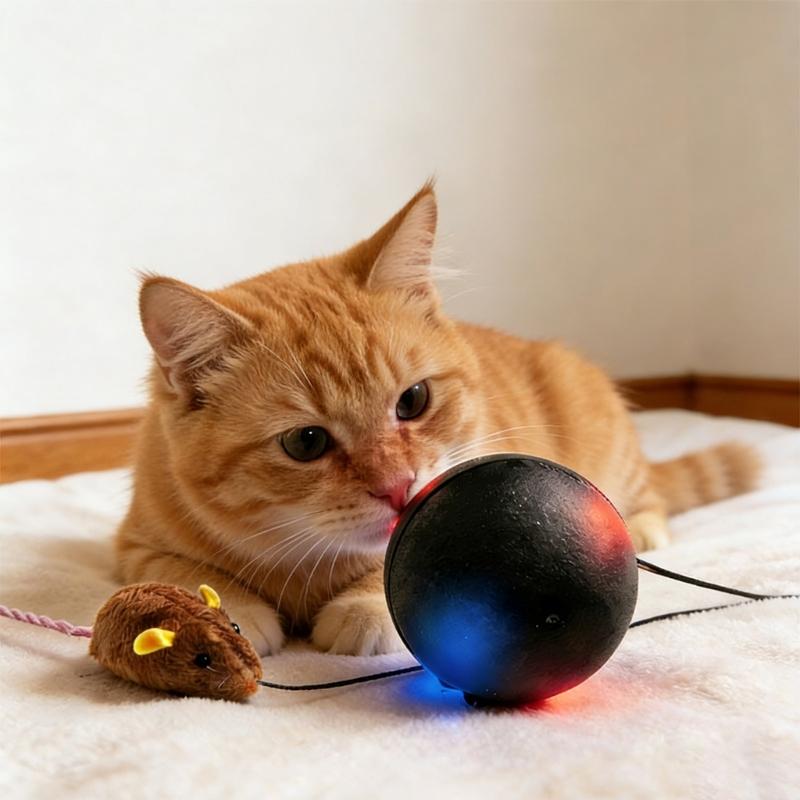 Electric Pet Toy Ball with Automatic Rolling Design for Pet Cats Indoor Enrichment Companion Friend Kitten Teasing Mouse