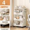 Foldable Pegboard Storage Rack - No Assembly, Small Trolley Bookshelf for Home, Floor, & Snack Storage