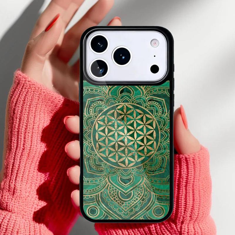 Flower Of Life In Lotus Pastel Golds soft Phone Case for iPhone 17 16 15 14 13 Pro Max Back Cover for 12 11 Pro Coque