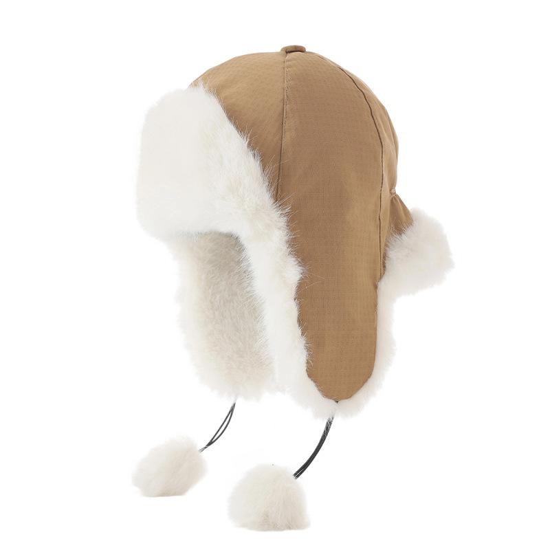

Зимняя уличная холодная и теплая начесанная утолщенная теплая кроличья плюшевая защита для ушей шапка на ремешке One Size