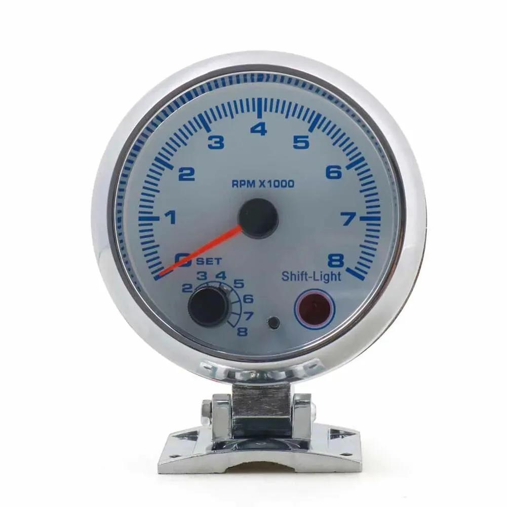 Tachometer LED Shift Light 0-8000 RPM 3.75" 12V Car Tachometer Gauge With LED Shift Light Car Tachometer Gauge