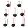 4Pcs M6 M8 Hexagon Star Knobs Grips Threaded Clamping Nut 38mm Dia Black Handle Easy To Install Screws Hardware Accessories