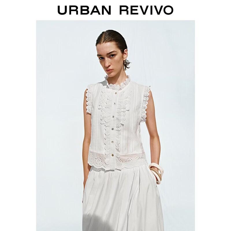 

Women s Patchwork Lace Embroidered Short-Sleeve Shirt XL