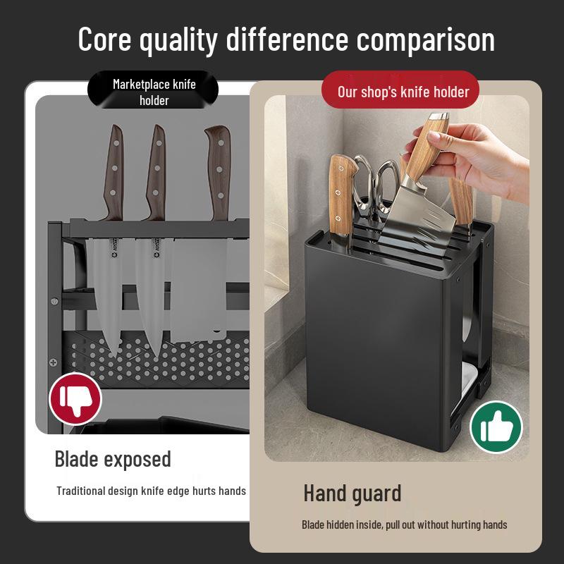 All-in-One Kitchen Knife and Utensil Storage Rack