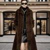 Long leopard print winter fur integrated coat fluff new thickened knee imitation fur fashion warm