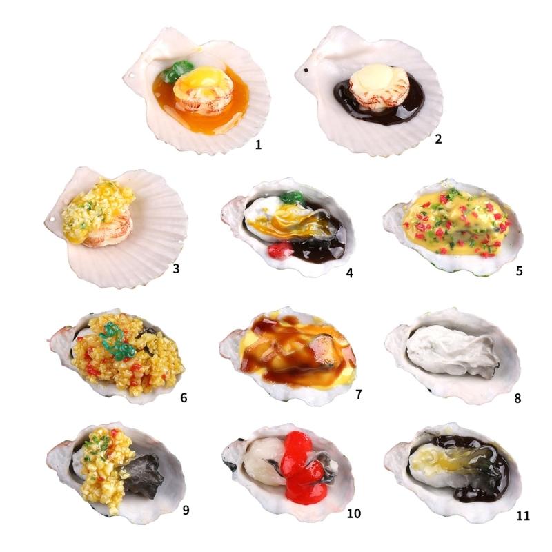 Artificial Grilled Oysters Model Simulation Grilled Scallops Model Realistic Roasted Oysters Fake Seafood Display Props