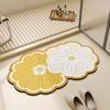 Modern Style Non-Slip Diatomite Bathroom Mat Wear-resistant Quick Dry Flower Door Mat Soft Water-absorbing Kitchen Rug Bathroom