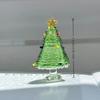 Handmade Mini Crystal Glass Christmas Tree Ornament Cute Mini Xmas Tree Collectible Figurines Holiday Table Decoration Gift