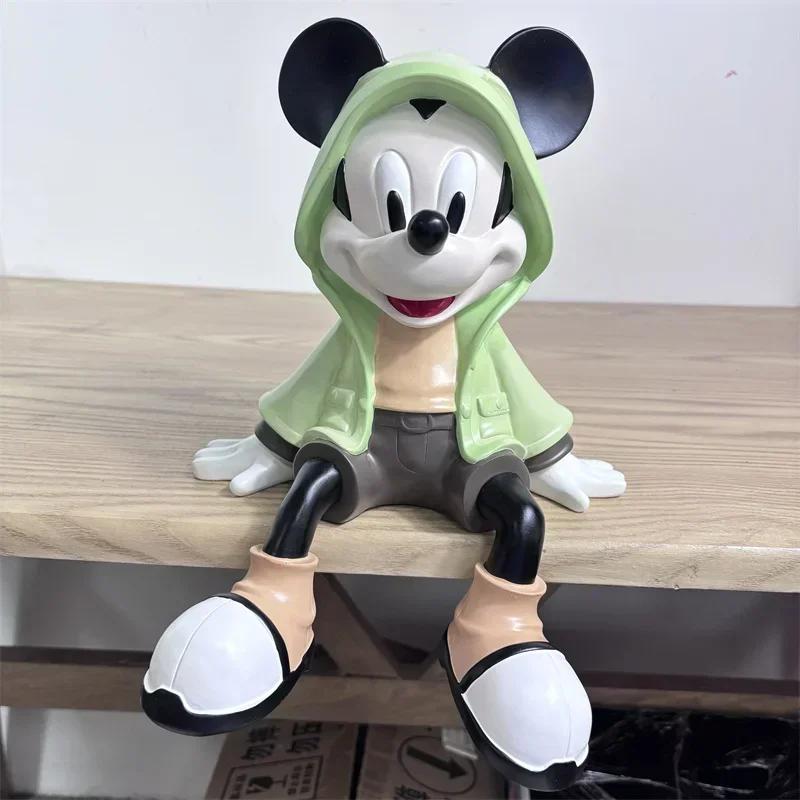 30cm Green/Red Sitting Posture Mickey Mouse Figures Resin Statue Tv Cabinet Office Desktop Home Decor Ornament Gift