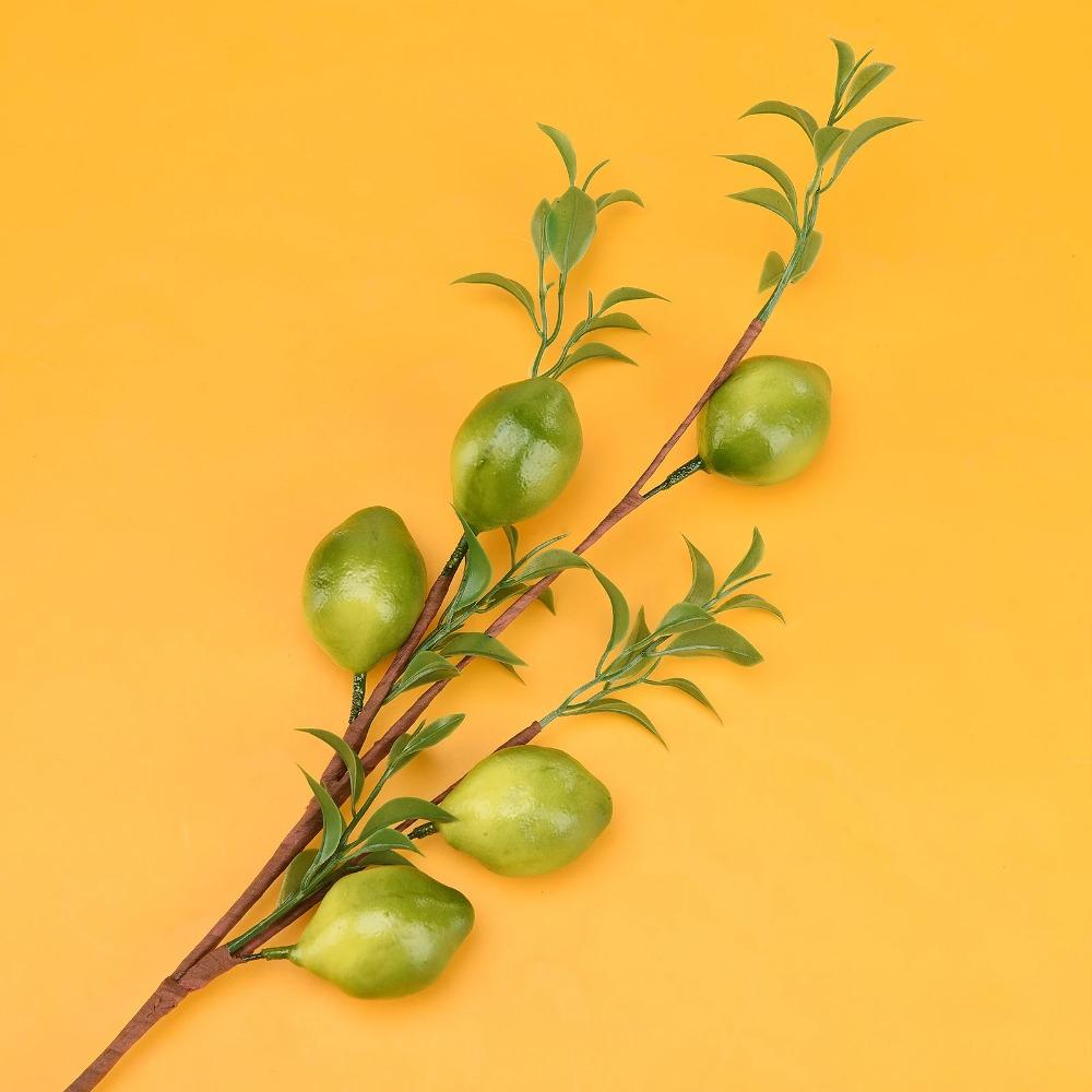 Plastic Artificial Lemon Branch DIY Fake Plants Restaurant Hotel Decoration