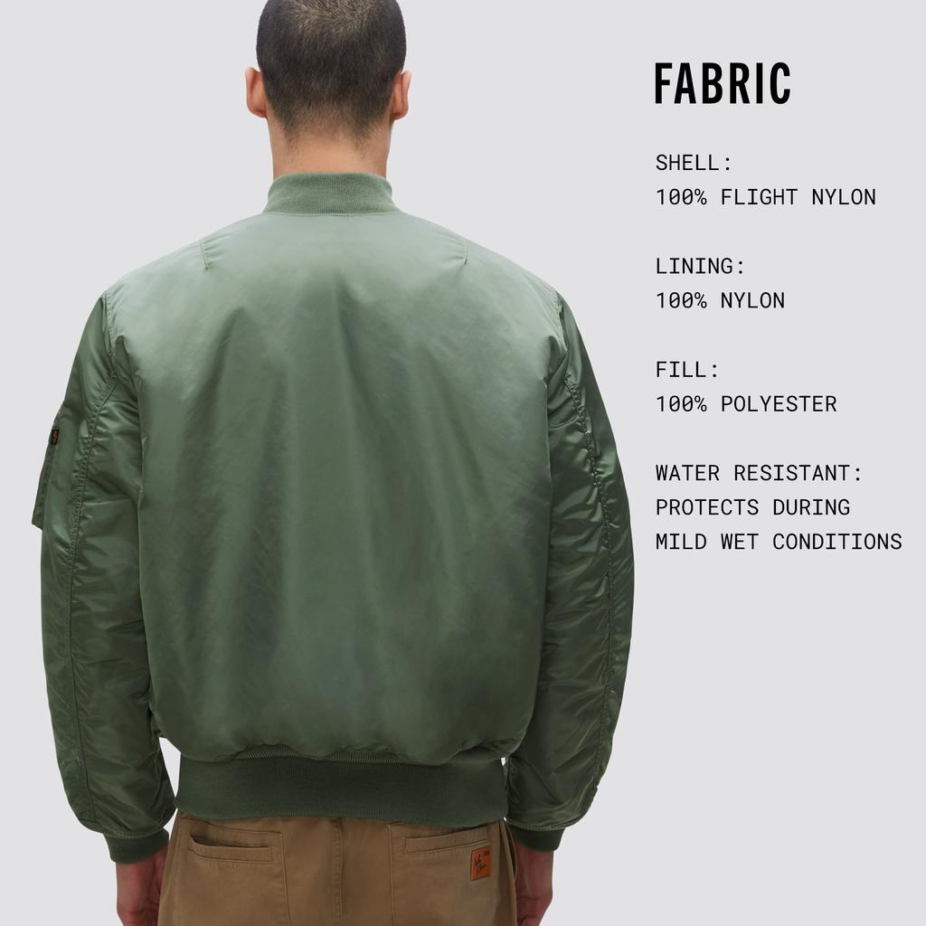 Alpha Industries Flight Bomber US Size 2X Green Men's MA-1 Jacket, Plus,