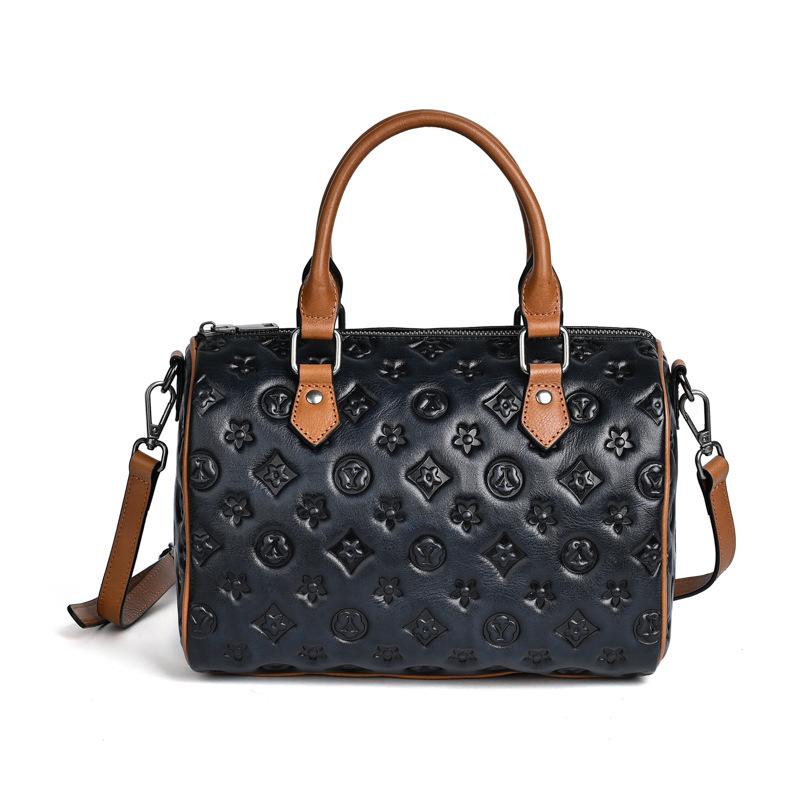 Большая вместительная сумка через плечо с тиснением Vintage Tote 26*15*18 зелёный — фото 6