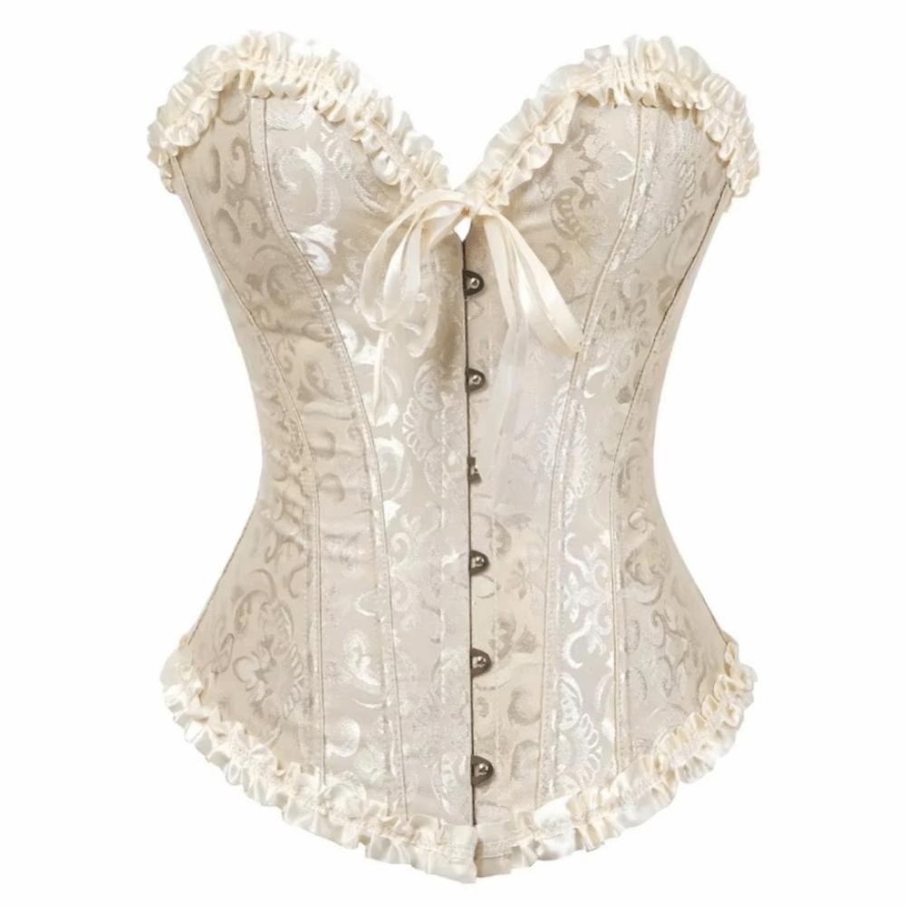 

Шнуровка Бюстье Корсет Y2K Овербюст На косточках Топ Моделирующий Ремень Корсетный Топ Костюм Шоугерл XS бежевый