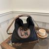 Fashion college students class 2025 new large-capacity bag niche single shoulder letter multi-purpose tote bag