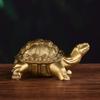 BRABUD Brass Millennium Turtle Statue Gold Desk Home Indoor Outdoor Decorative Collectible Gifts for Elders 4'' BS051