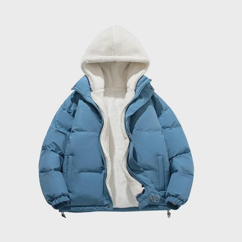 Men's Autumn Winter Cotton-Padded Jacket: Trendy, Velvet-Lined, Loose & Warm