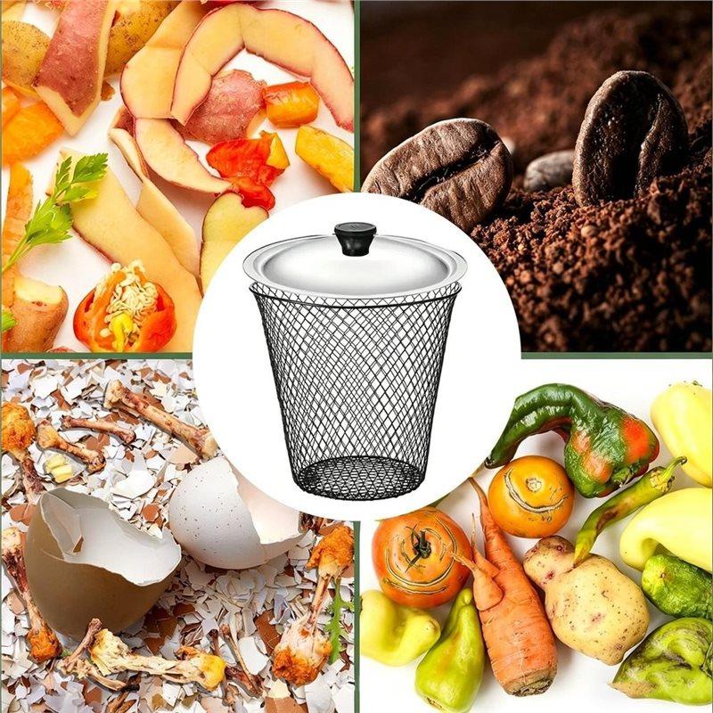 VOFUN-Worm Composter With Lid Metal Mesh In-Ground Bin Nutrient Supply Kitchen Scraps Garden Waste Harvesting