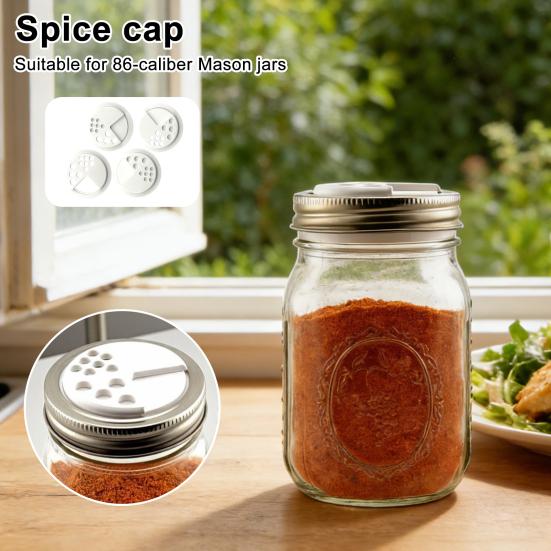 Tapa Dosificadora de Especias Ajustable para Frascos Mason de Plástico Resistente al Óxido Tapa Dosificadora y Vertedora para Condimentos Accesorio para Frascos de Especias de Cocina