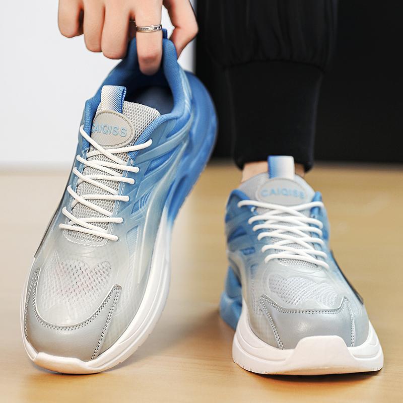 Men’s Sports Shoes Women Running Sneakers Black Basketball Shoes Thick Sole Height Increase Couple Shoes Plus Size