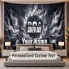 Custom Name Text Tapestry Green Day Personalized Polyester Wall Tapestry For Bedroom And Room