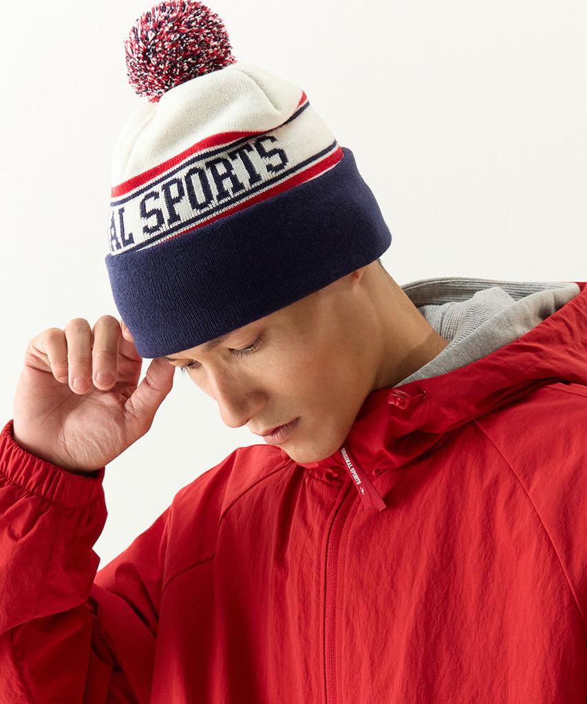 PRO-SPECS Graphic Pom Pom Beanie Whte