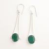 Oval Natural Green Onyx 925 Silver New Drop Sisters Gift Ethnic Earrings Jewelry EE-136-17