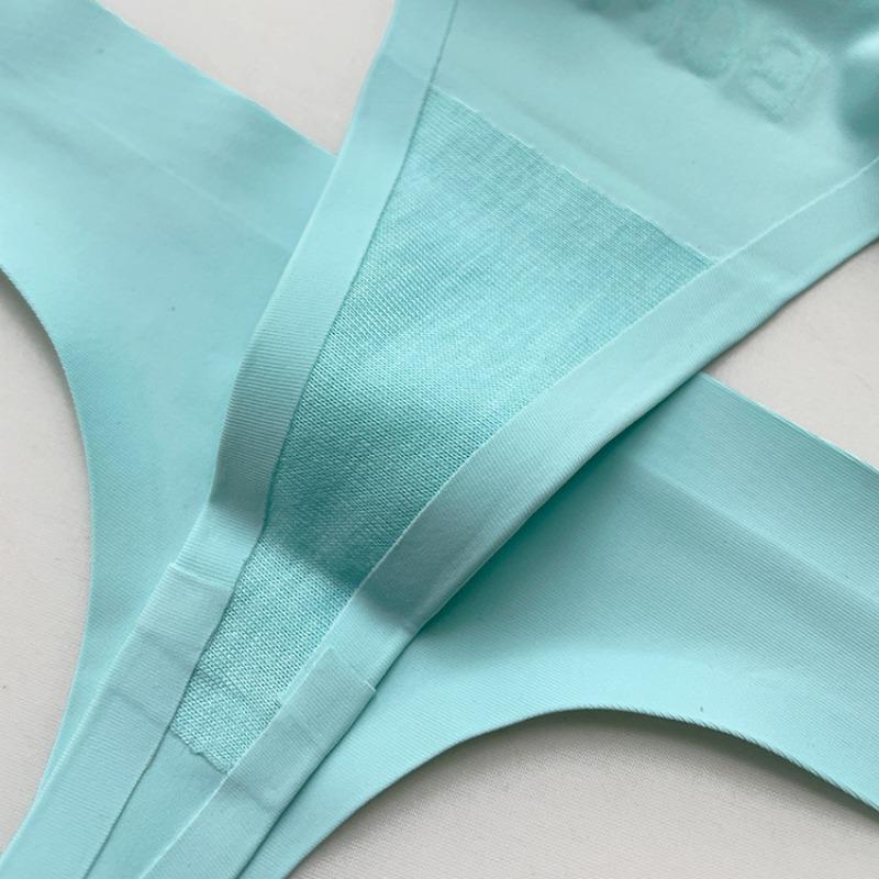 Women's Spring and Summer A Piece of Ice Silk Without Trace Cartoon Sexy Fitness Exercise Yoga Thong Underwear