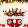 Glowing Twinkling Xmas Gloves Garland Artificial Pines Branches Berries Frosted Pines Cones Holiday Atmosphere Party