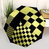 1pc Checkerboard Pattern Automatic Open/close Folding Compact Umbrella, 8-Rib Sturdy Canopy, Lightweight Portable, Everyday Use, Gift, Outdoor Umbrell