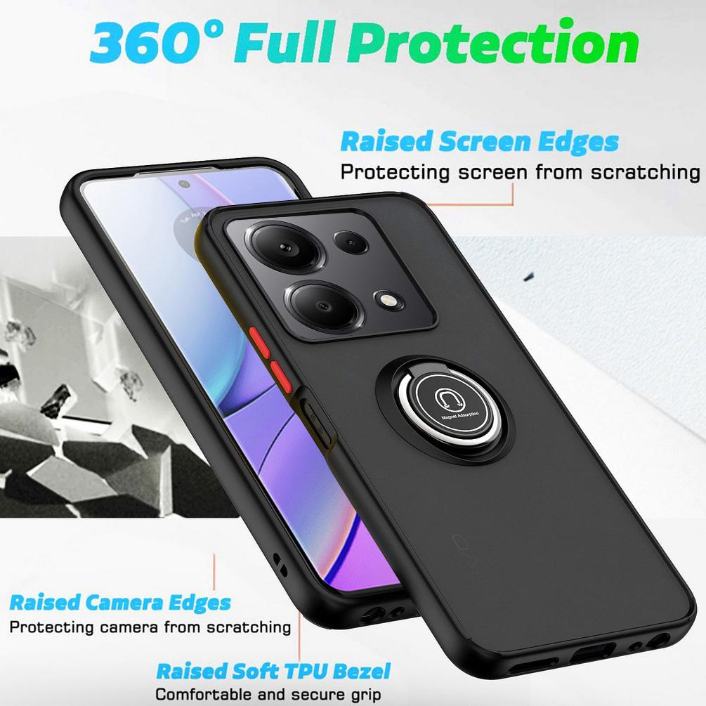Custodia con supporto rotante per POCO M6 Pro F5 Pro POCO C65 X5 Pro M5 F4 X4 GT X4 Pro M4 Pro F3 X3 GT M3 X3 NFC Cover Supporto ad Anello per Auto