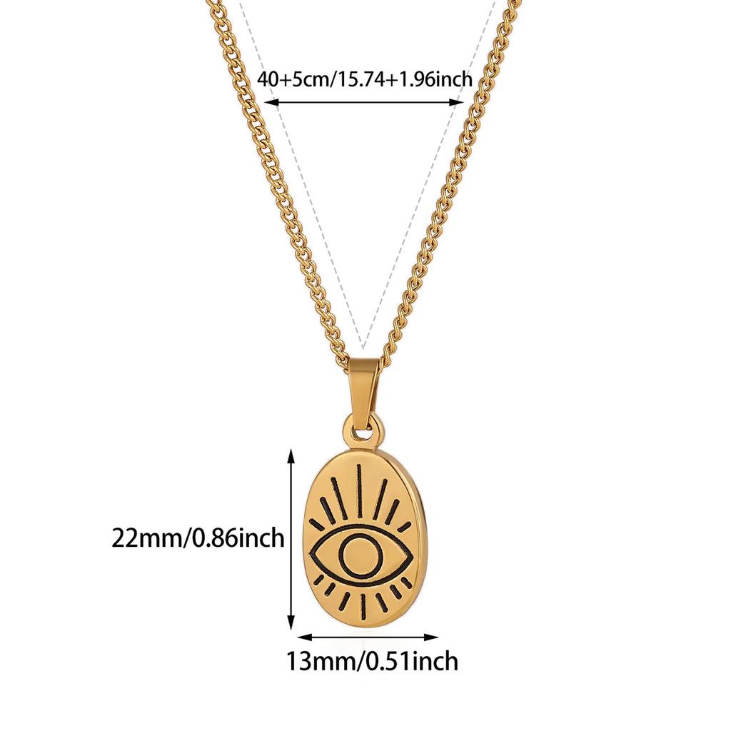 Teufelsauge Anhänger Halskette für Damen Herren Charm Blaue Augen Halsketten Perlenkette Goldfarbe Edelstahl Choker Schmuck BFF Geschenk