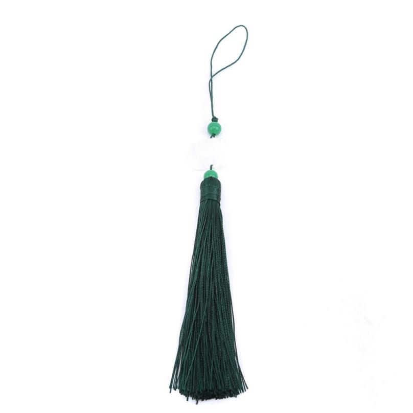 White Jade Lotus DIY Jewelry Curtain Clothes Decorative Accessories Key Car Bag Hanger Craft Tassels