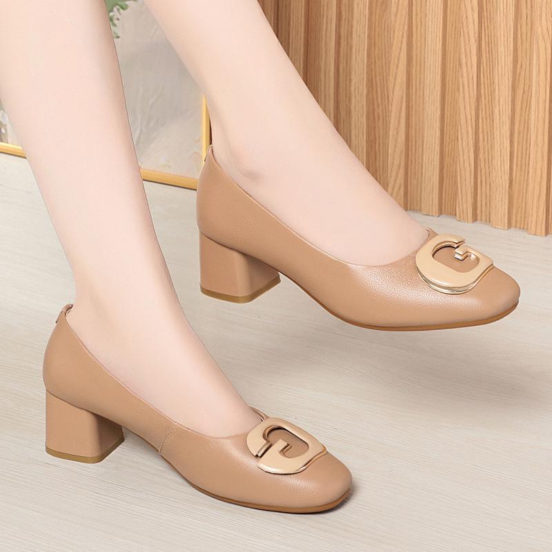 Fashion AIYUQI Women Dress Shoes Spring 2025 Genuine Leather Round Head Women's Office Shoes Fashion Work Shoes Ladies