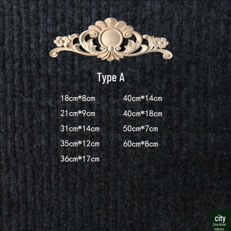 European Style Solid Wood Floral Carved Cabinet Door Decor