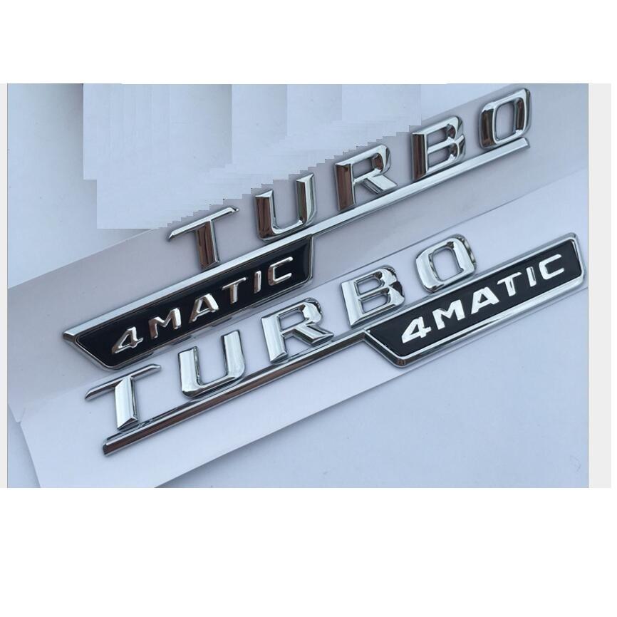 3D Letters For Mercedes Benz A35 A45 CLA35 CLA45 GLA45 Fender 1 Pair TURBO 4MATIC AMG TURBO4MATIC Emblems Badges Symbols