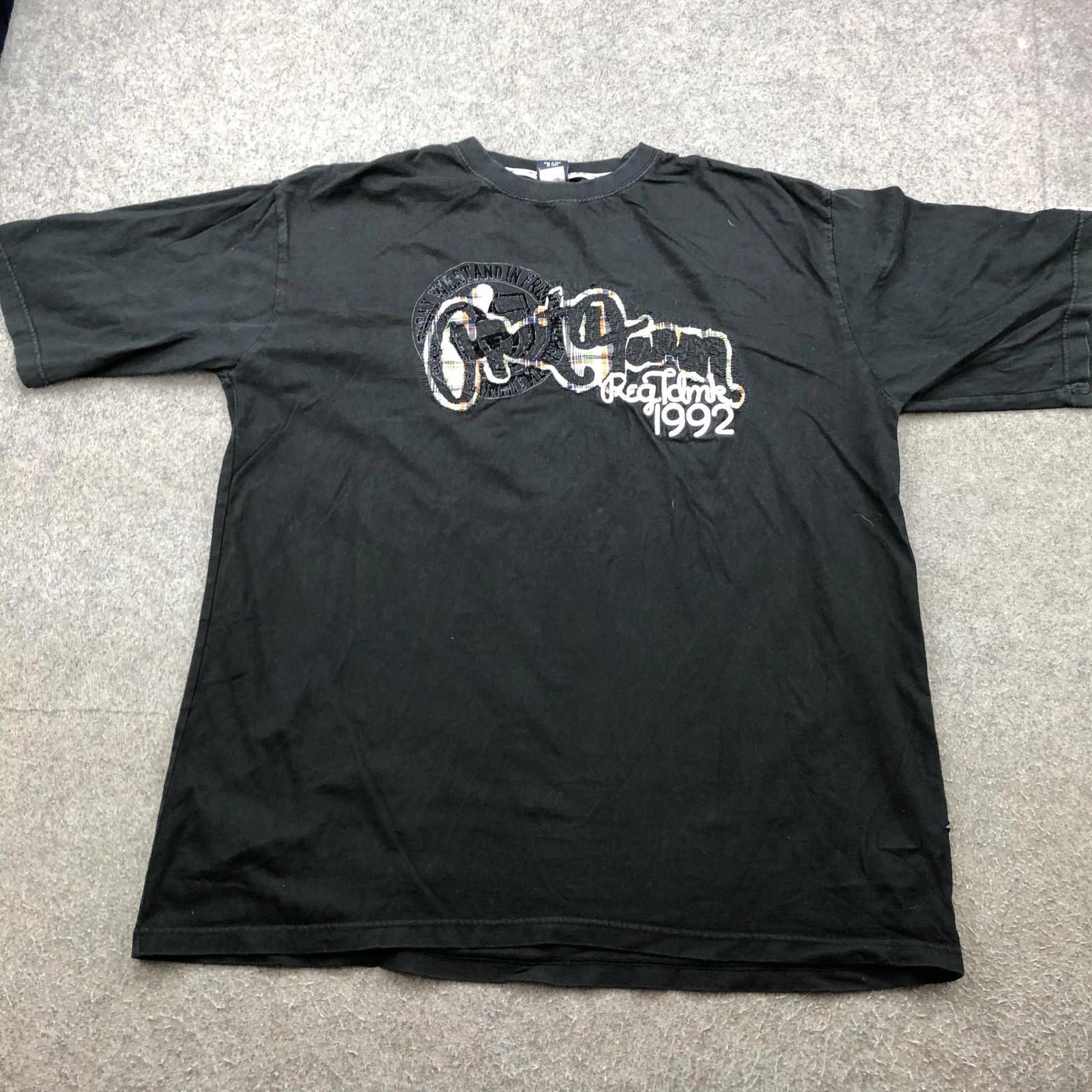 

Винтажная рубашка Phat Farm Мужская 2XL Черно-клетчатая Вышитая Хип-хоп Уличная одежда 90-е S