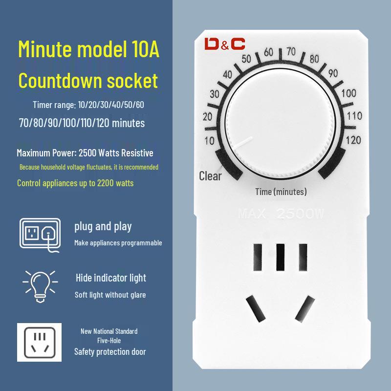 

220V Household Timer Socket with Loop Switch & Display
