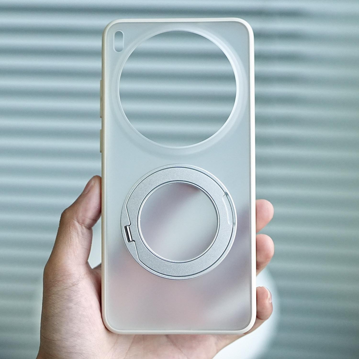 Для Vivo X300 Ultra Чехол Роскошный Магнитный 360° Кольцо Для MagSafe Матовый Прозрачный Акриловый Чехол Легкий Пылезащитный Бампер vivo X300 Ultra серый