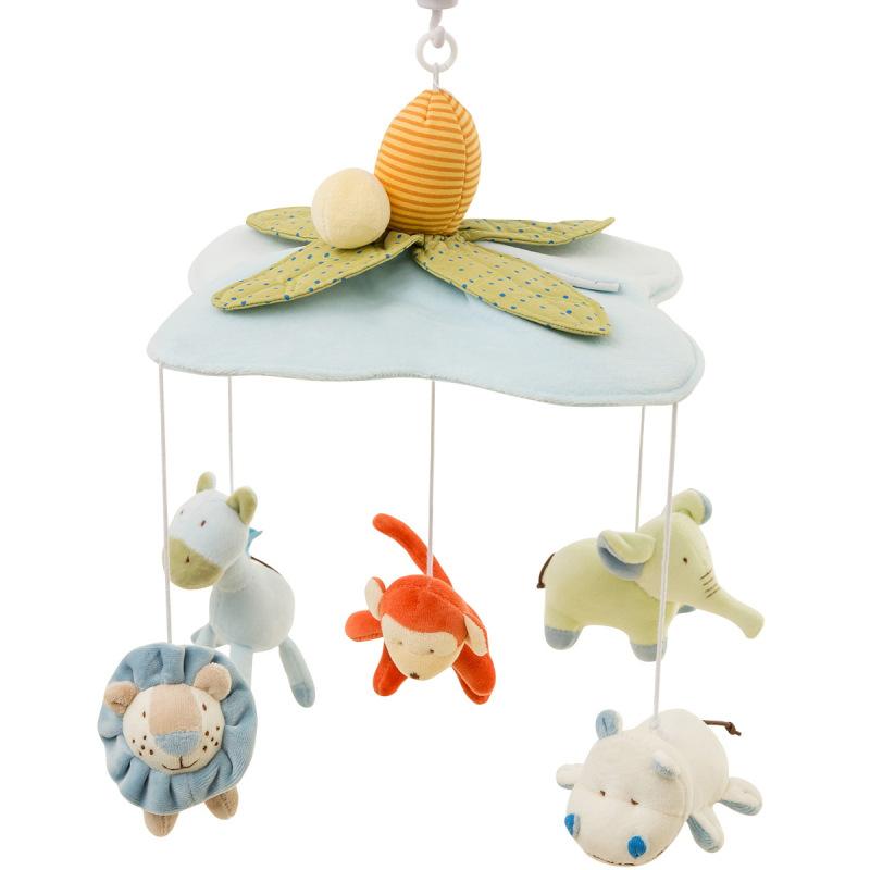 Newborn Children Soothe Early Education Fabric Art Plush Bedside Bell Music Remote Control Rotating Crib Wind Chimes Baby Toys