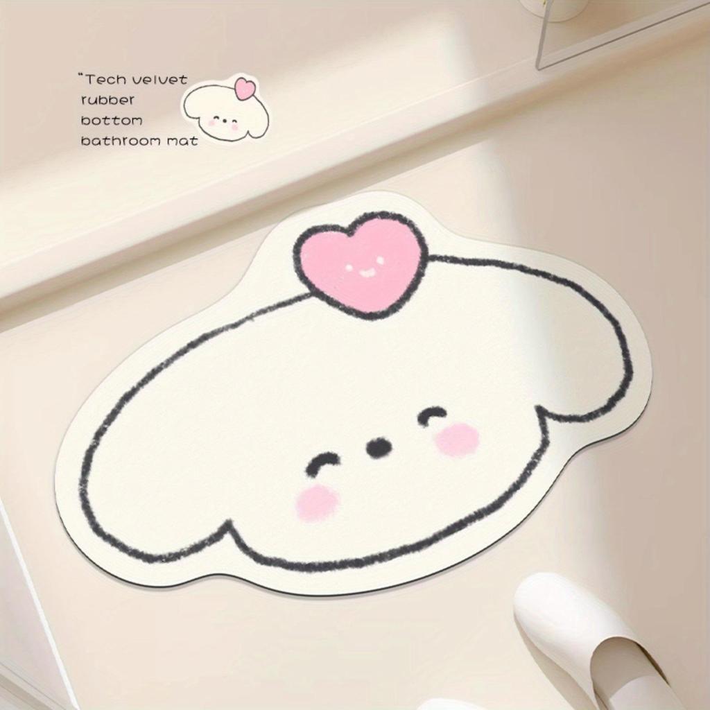 Cute Cartoon Anti-Slip Diatom Mud Bathroom Mat - Water Absorbent Foot Pad for Toilet Door