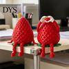 Desktop Organizer for Small Items 3D Printed Articulated Strawberry Storage Box, Cute Figurine with Unique Birthday Gifts Friends Movable Limbs, Mini