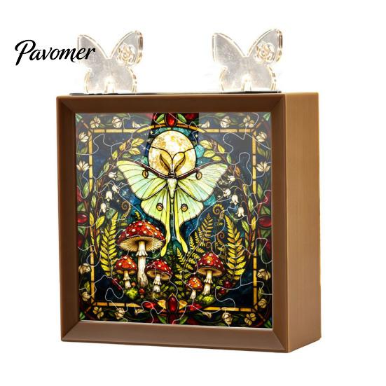 Romantic Warm Light Decor DIY Acrylic Puzzles Night Light, Hand-Assembled Jigsaw Lamp with Butterfly Decor, Atmosphere for Room Creative Handmade LED