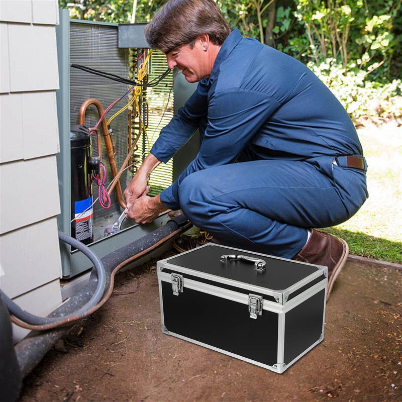 1 Werkzeugkiste Instrumentenbehälter Aluminiumlegierung Werkzeugkiste Wasserdichte Tragetasche Metallkoffer Multifunktions Harte Aufbewahrungskiste