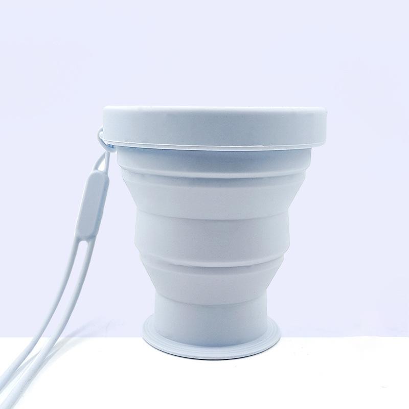 Silicone folding travel water cup outdoor water cup easy to carry water cup candy color